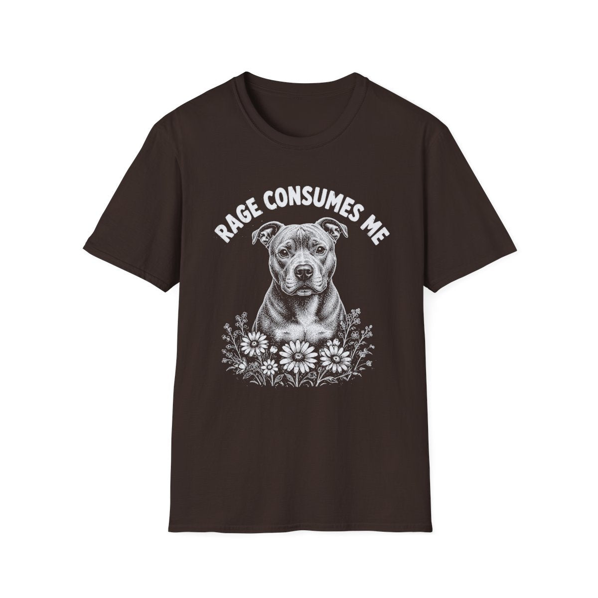 American Pit Bull Terrier Rage Consumes Me Tee - Dark Chocolate