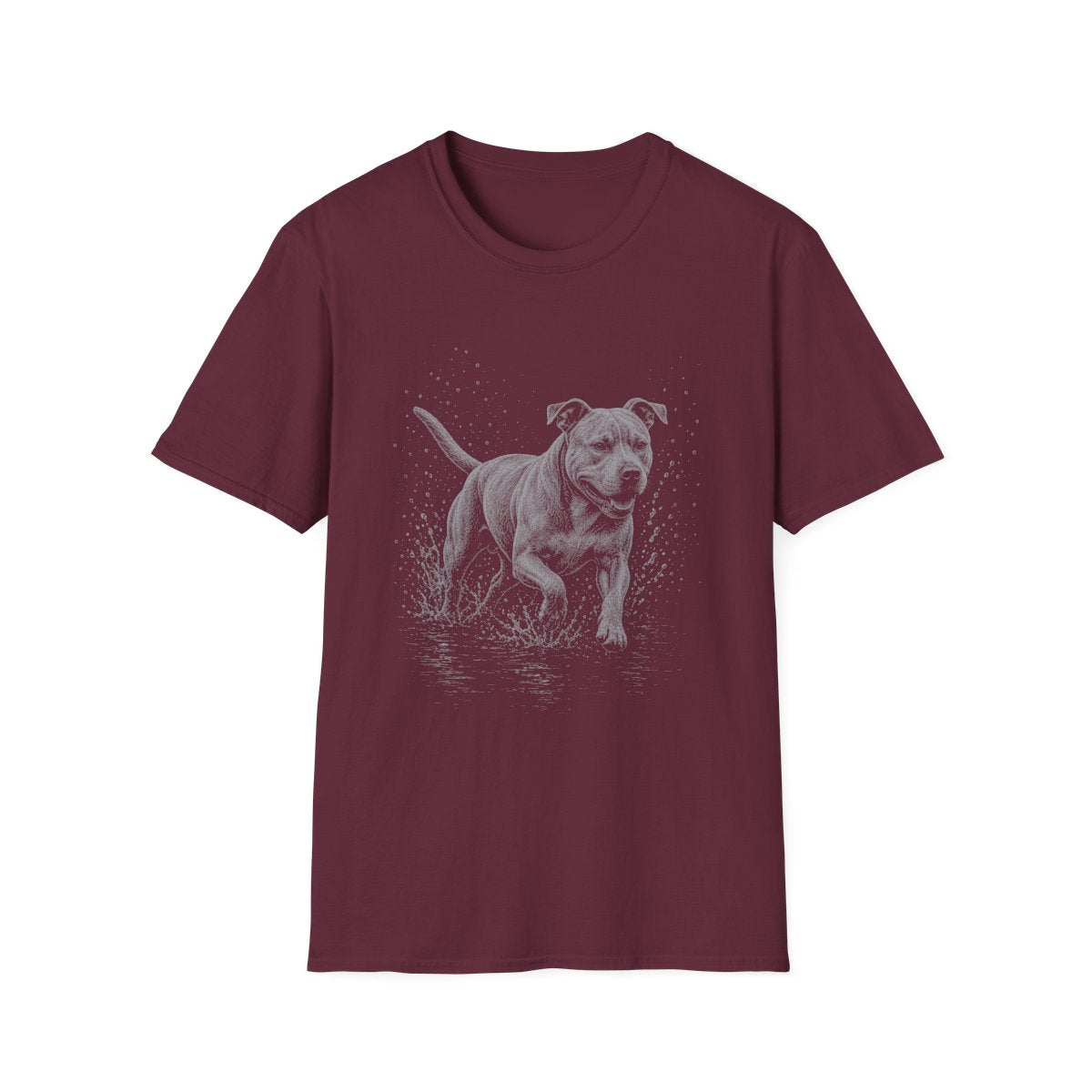 American Pit Bull Terrier Water Run Tee - Maroon