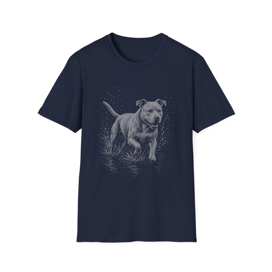 American Pit Bull Terrier Water Run Tee - Navy
