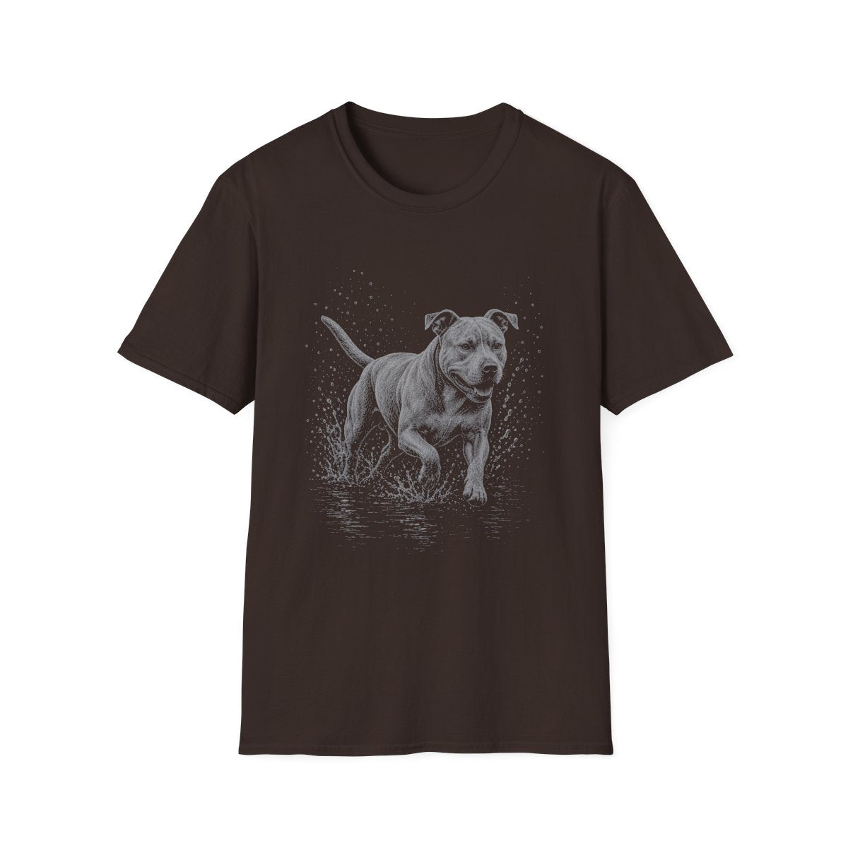 American Pit Bull Terrier Water Run Tee - Dark Chocolate