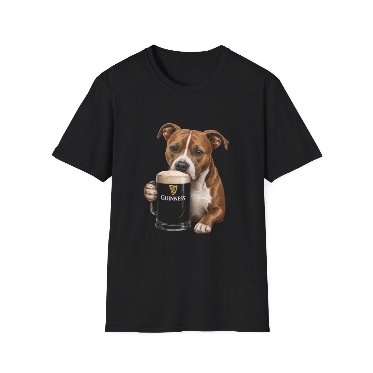 American Pit Bull Terrier With A Pint Tee - Black
