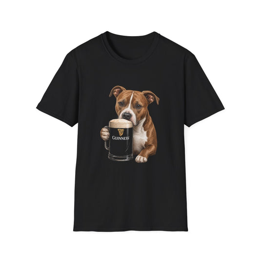 American Pit Bull Terrier With A Pint Tee - Black