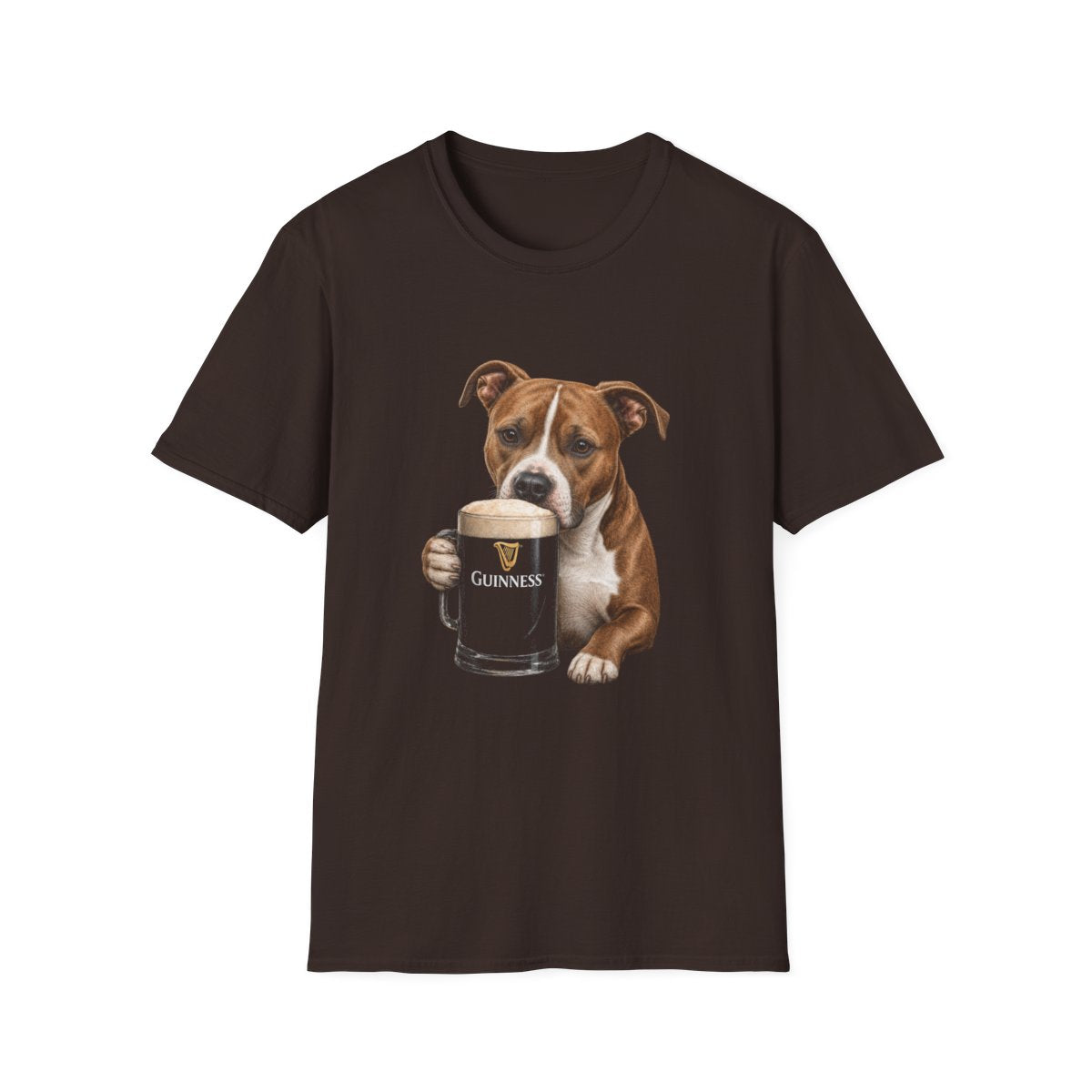 American Pit Bull Terrier With A Pint Tee - Dark Chocolate