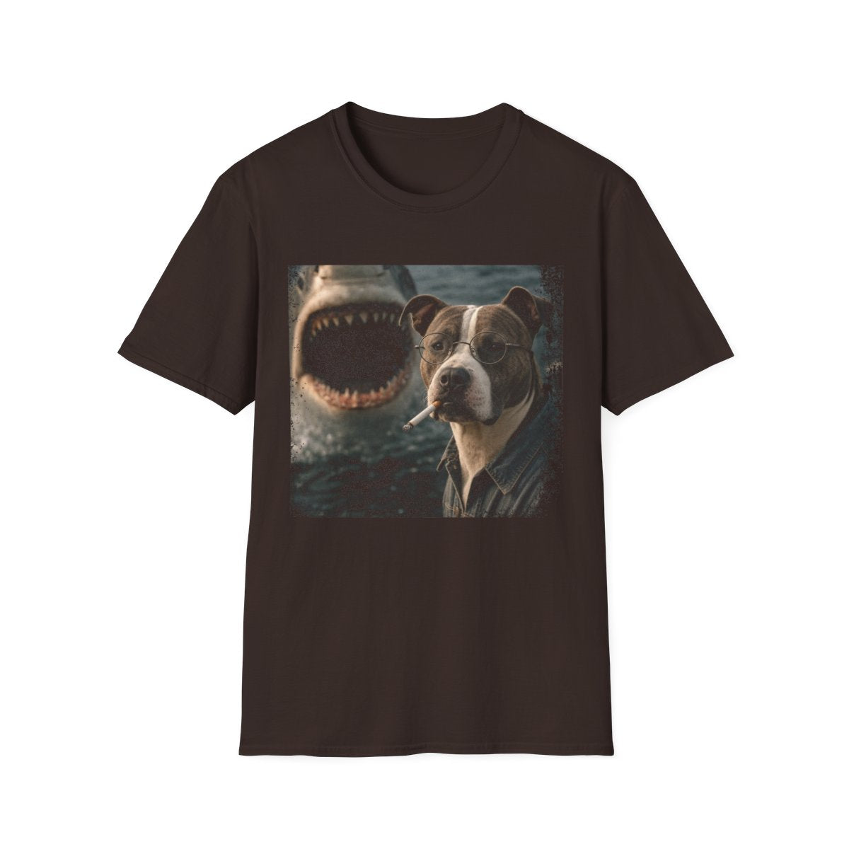 American Staffordshire Terrier and Shark Tee - Dark Chocolate