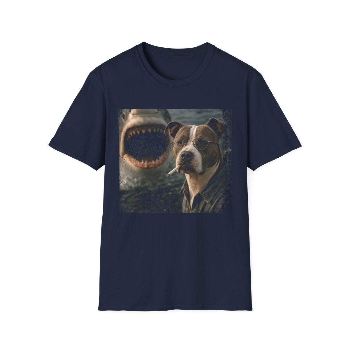 American Staffordshire Terrier and Shark Tee - Navy