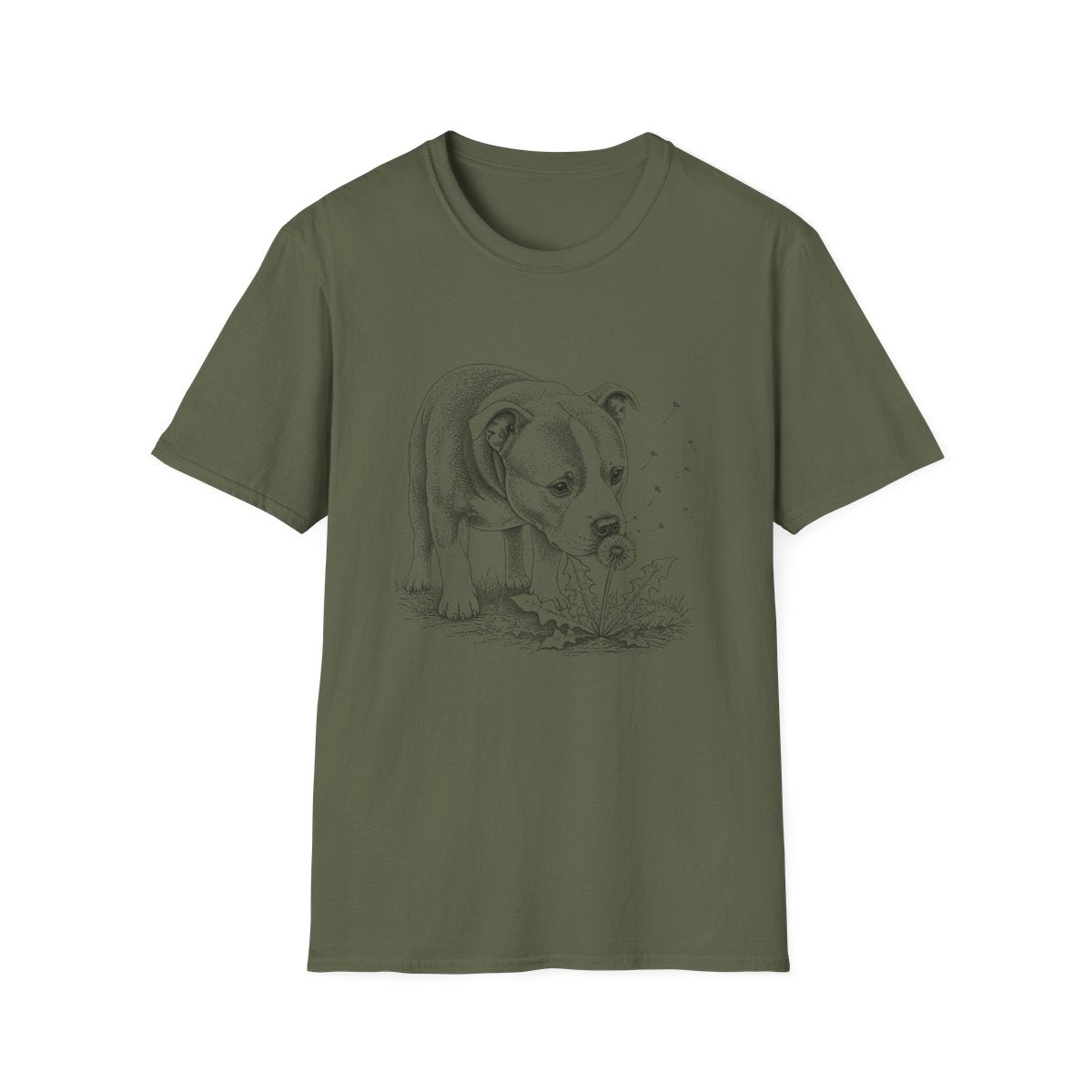 American Staffordshire Terrier Make A Wish Tee - Military Green