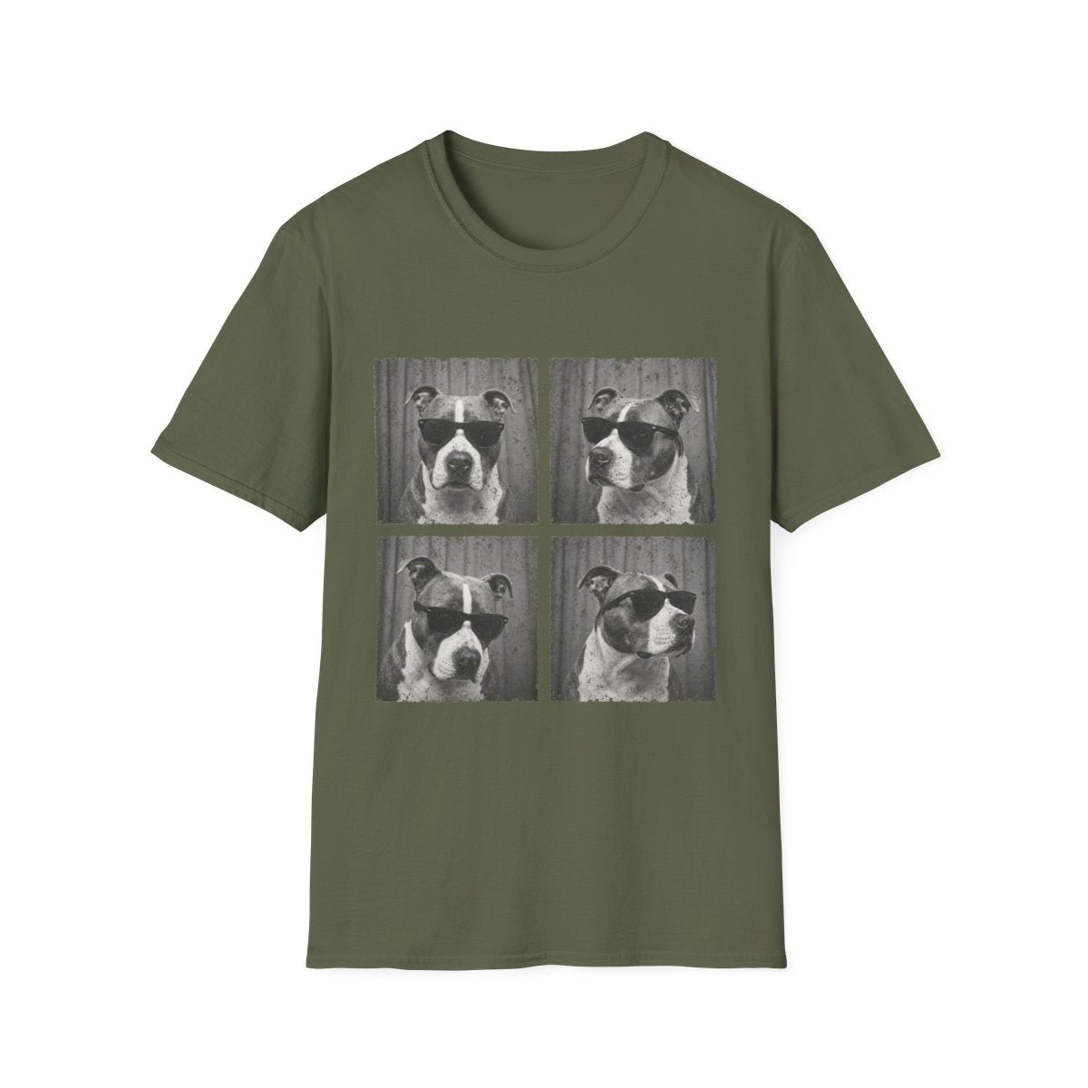 American Staffordshire Terrier Photo Booth Tee - Military Green