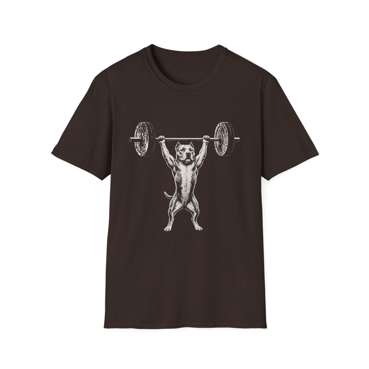 American Staffordshire Terrier Powerlifting Tee - Dark Chocolate
