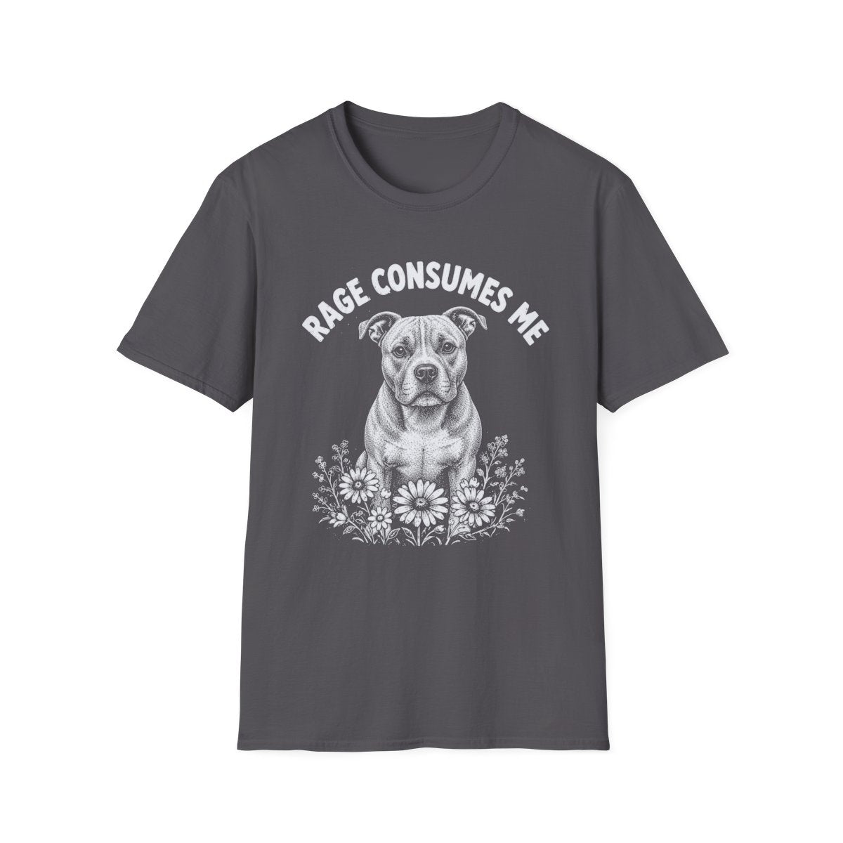 American Staffordshire Terrier Rage Consumes Me Tee - Charcoal