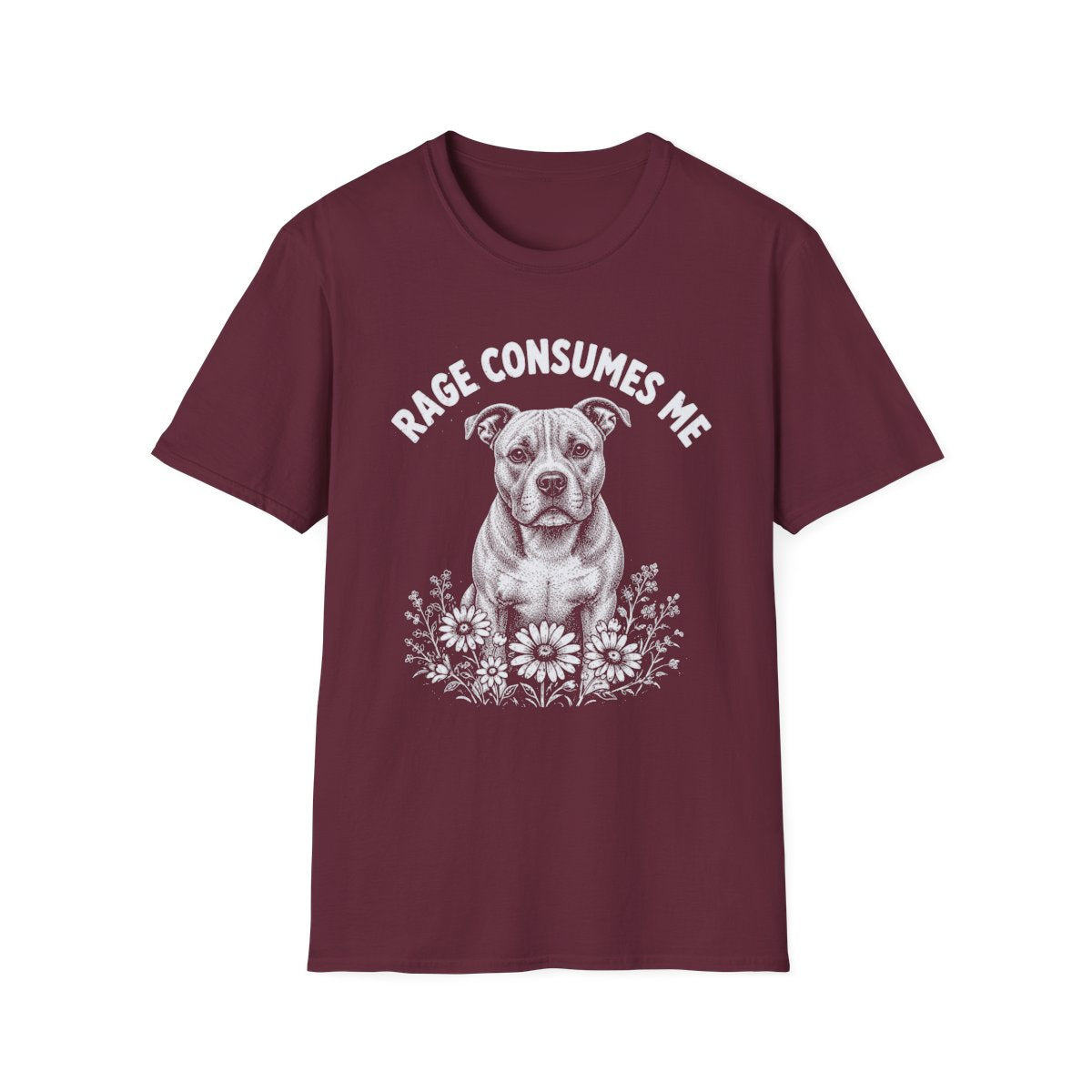 American Staffordshire Terrier Rage Consumes Me Tee - Maroon