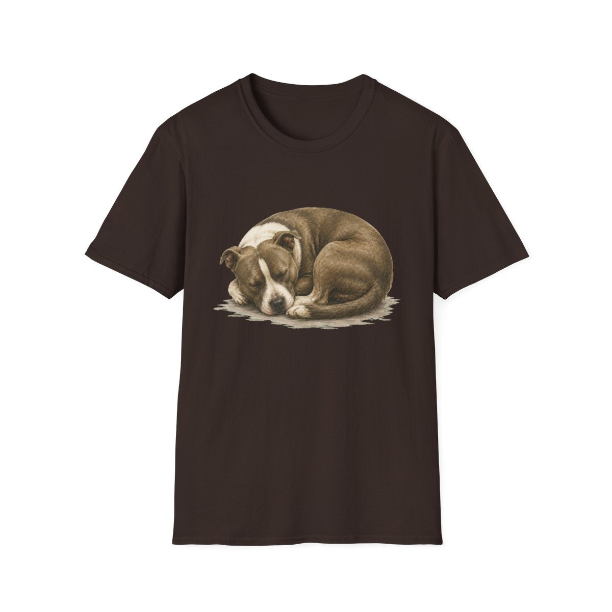 American Staffordshire Terrier Rest At Last Tee - Dark Chocolate