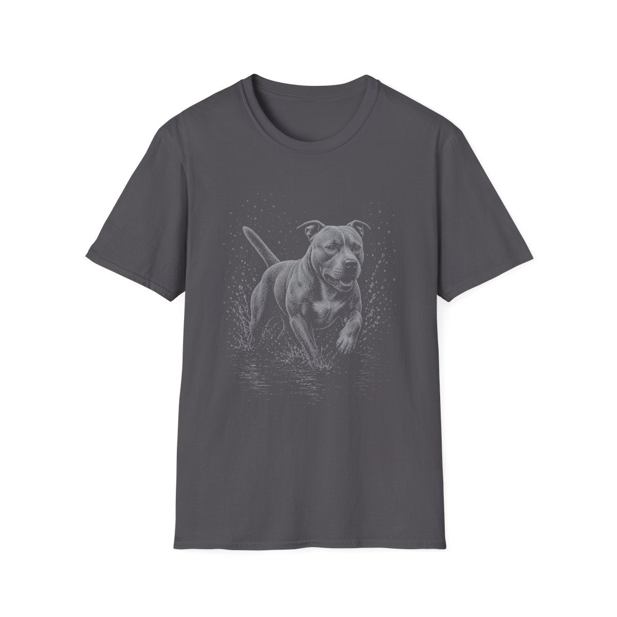 American Staffordshire Terrier Water Run Tee - Charcoal