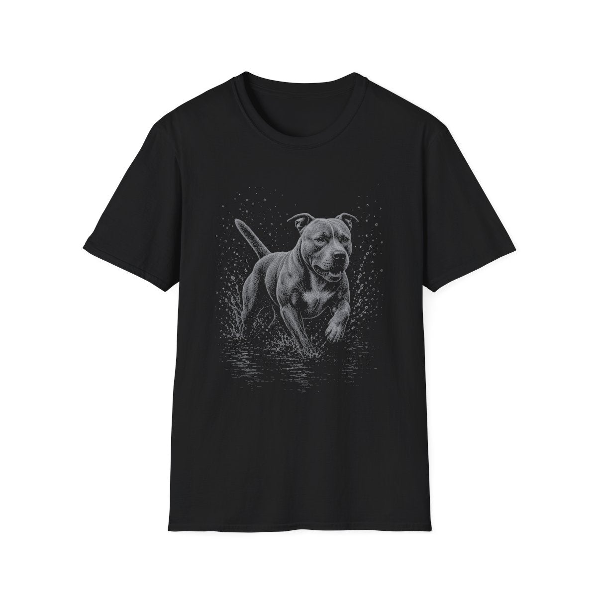 American Staffordshire Terrier Water Run Tee - Black
