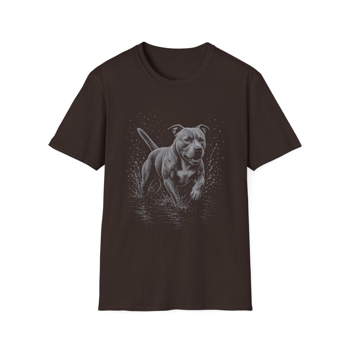 American Staffordshire Terrier Water Run Tee - Dark Chocolate
