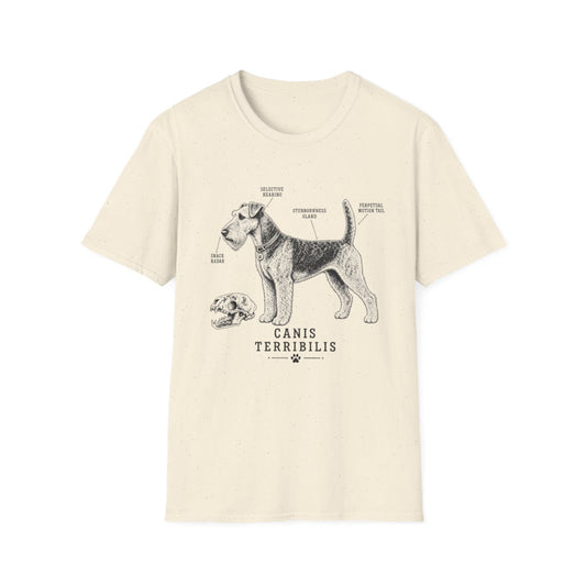 Anatomy Of A Airedale Terrier Tee - Natural