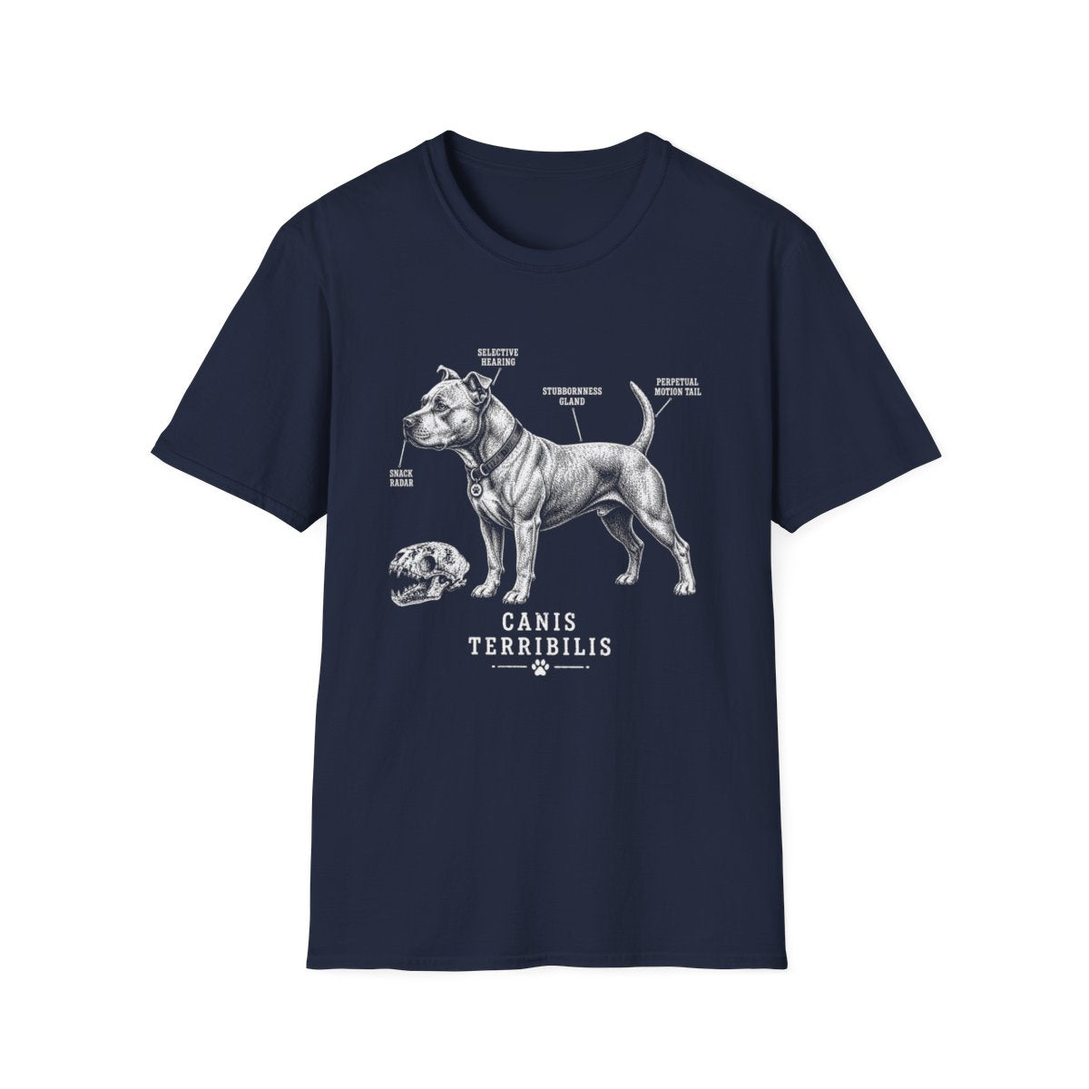 Anatomy Of A American Pit Bull Terrier Tee - Navy