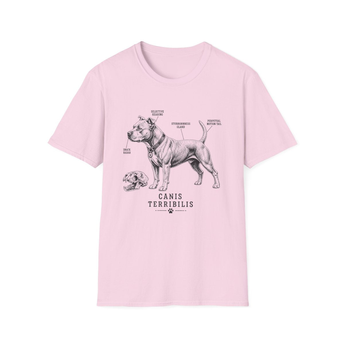 Anatomy Of A American Pit Bull Terrier Tee - Light Pink