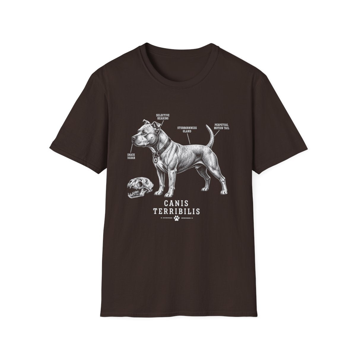Anatomy Of A American Pit Bull Terrier Tee - Dark Chocolate