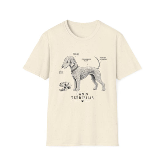 Anatomy Of A Bedlington Terrier Tee - Natural