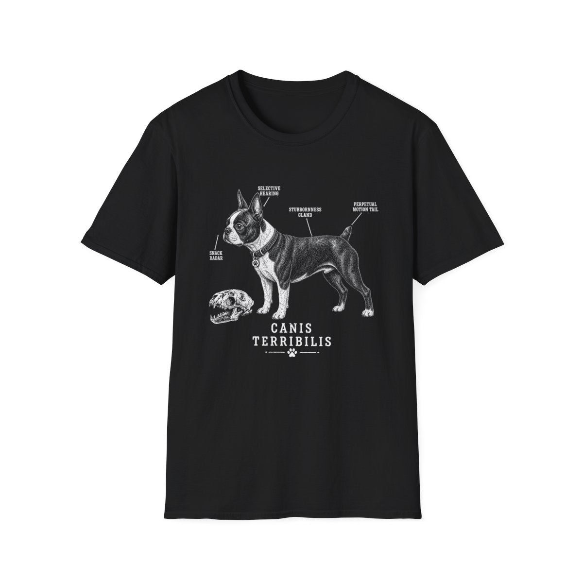 Anatomy Of A Boston Terrier Tee - Black