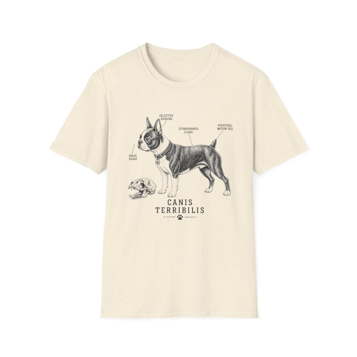 Anatomy Of A Boston Terrier Tee - Natural