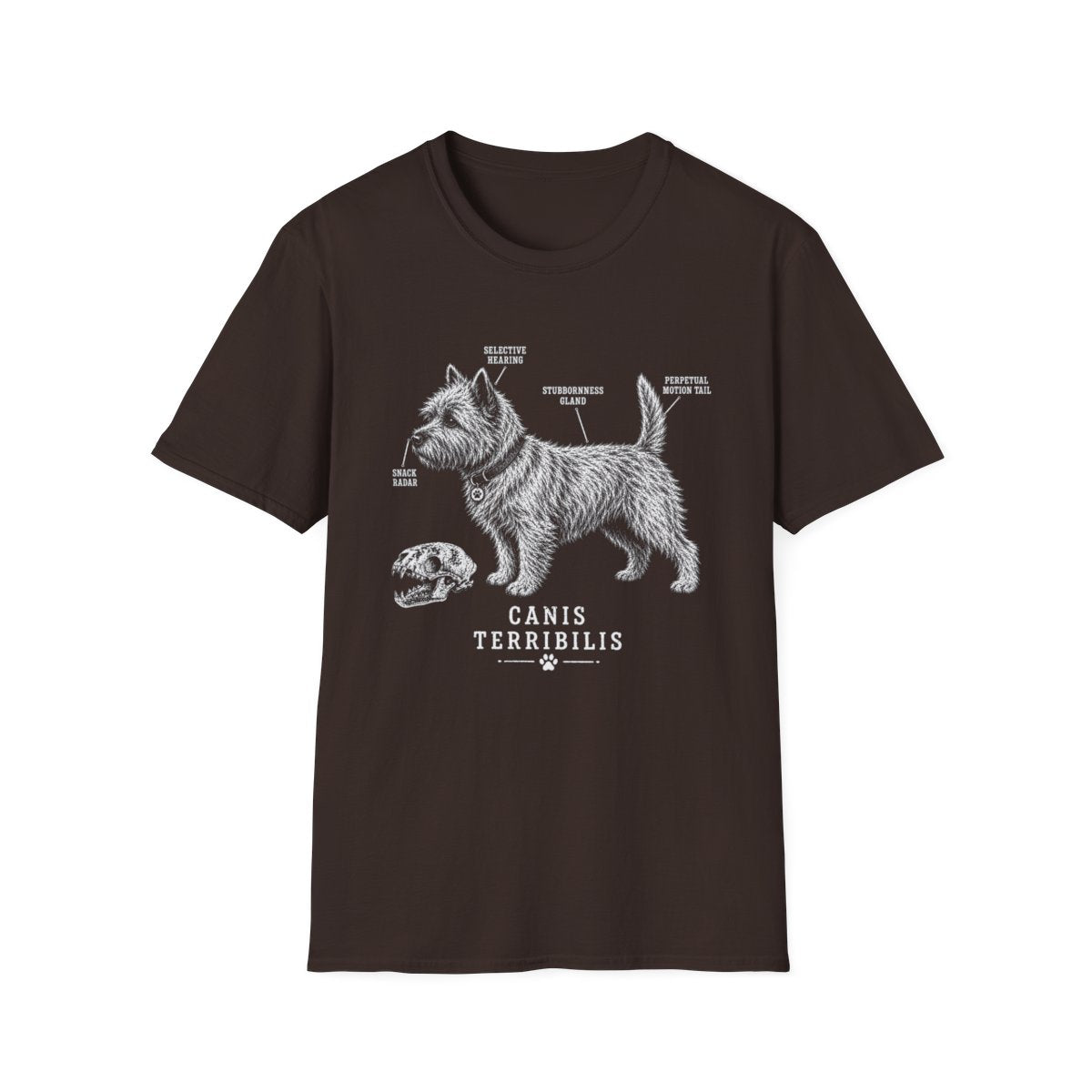 Anatomy Of A Cairn Terrier Tee - Dark Chocolate