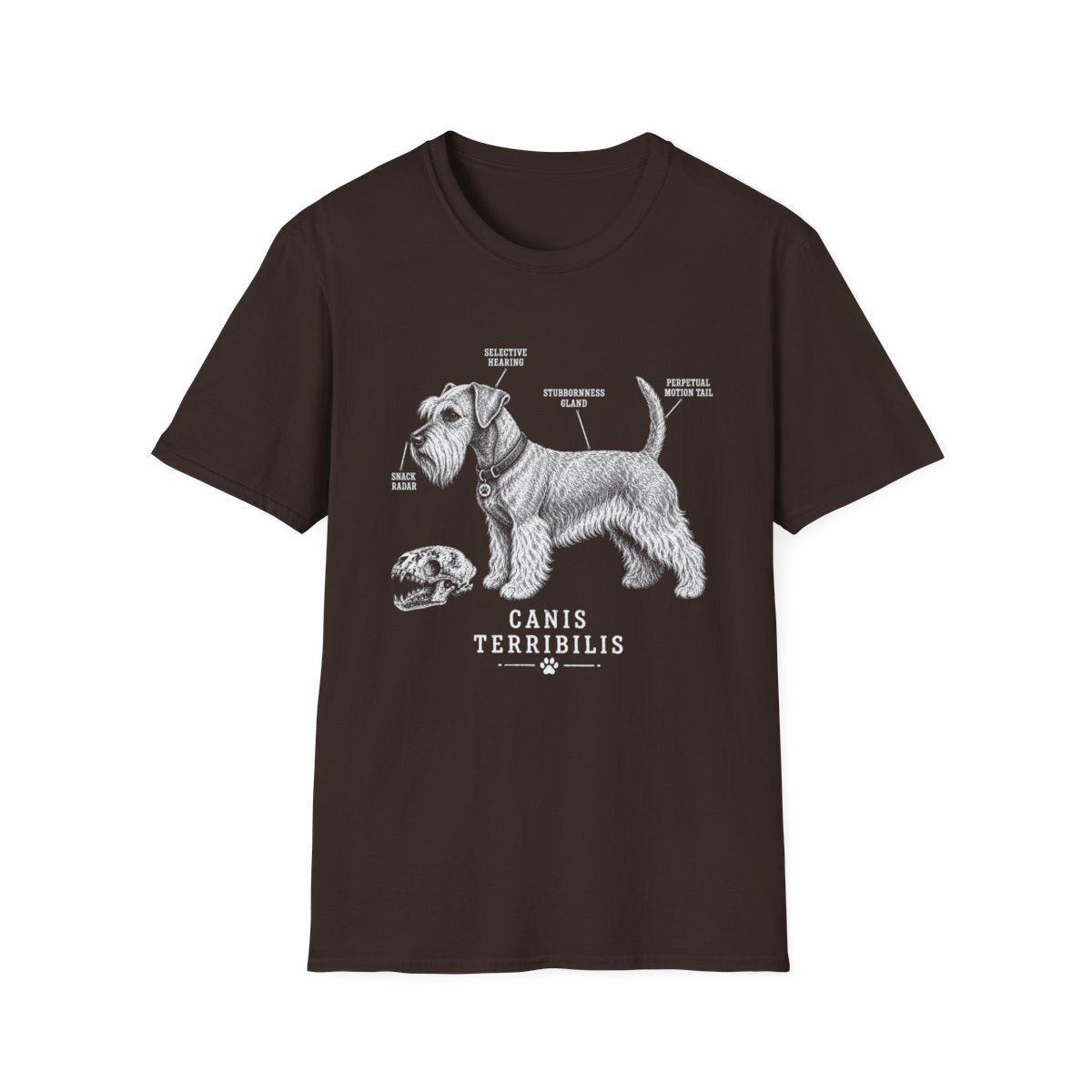 Anatomy Of A Cesky Terrier Tee - Dark Chocolate