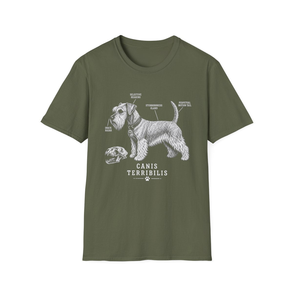 Anatomy Of A Cesky Terrier Tee - Military Green