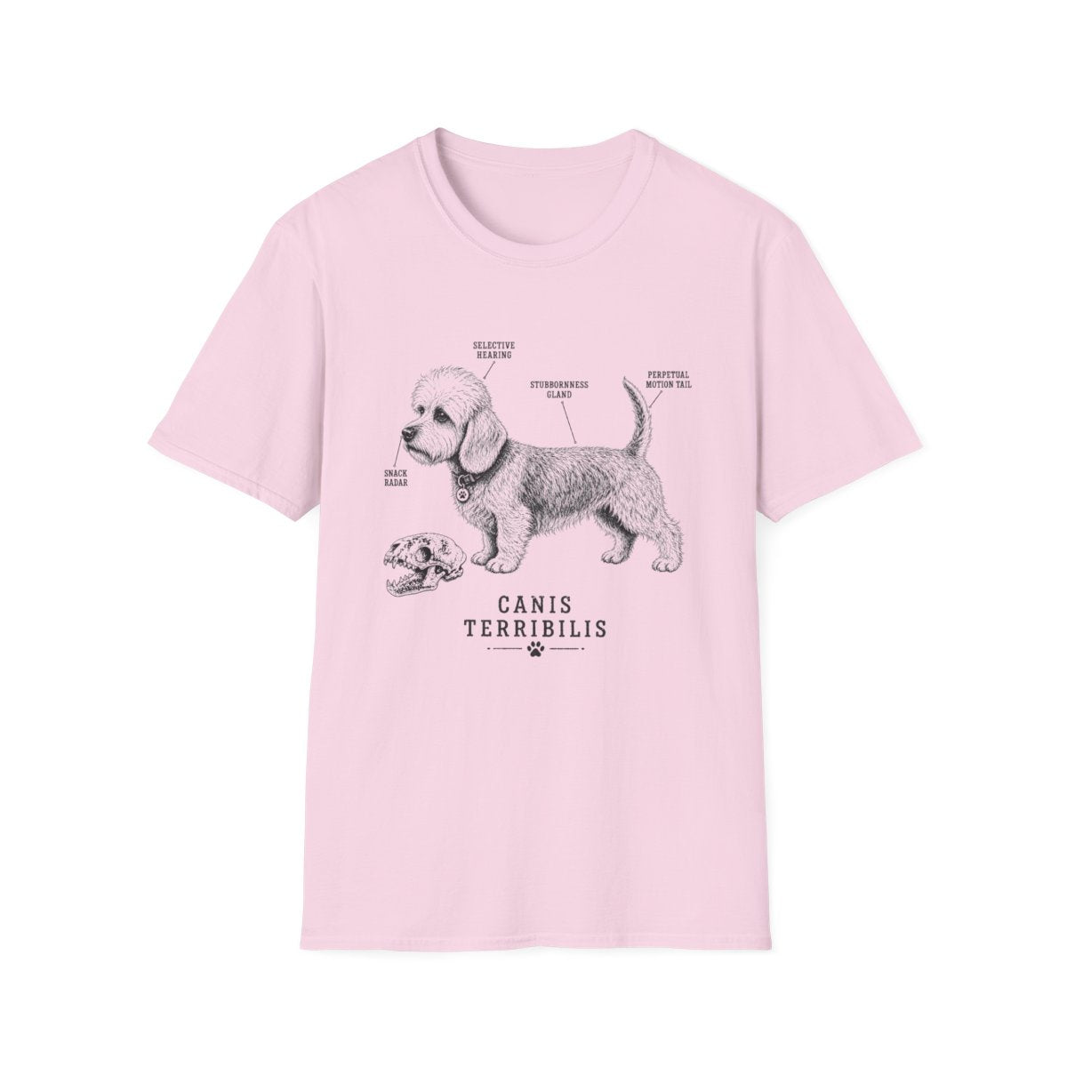 Anatomy Of A Dandie Dinmont Terrier Tee - Light Pink