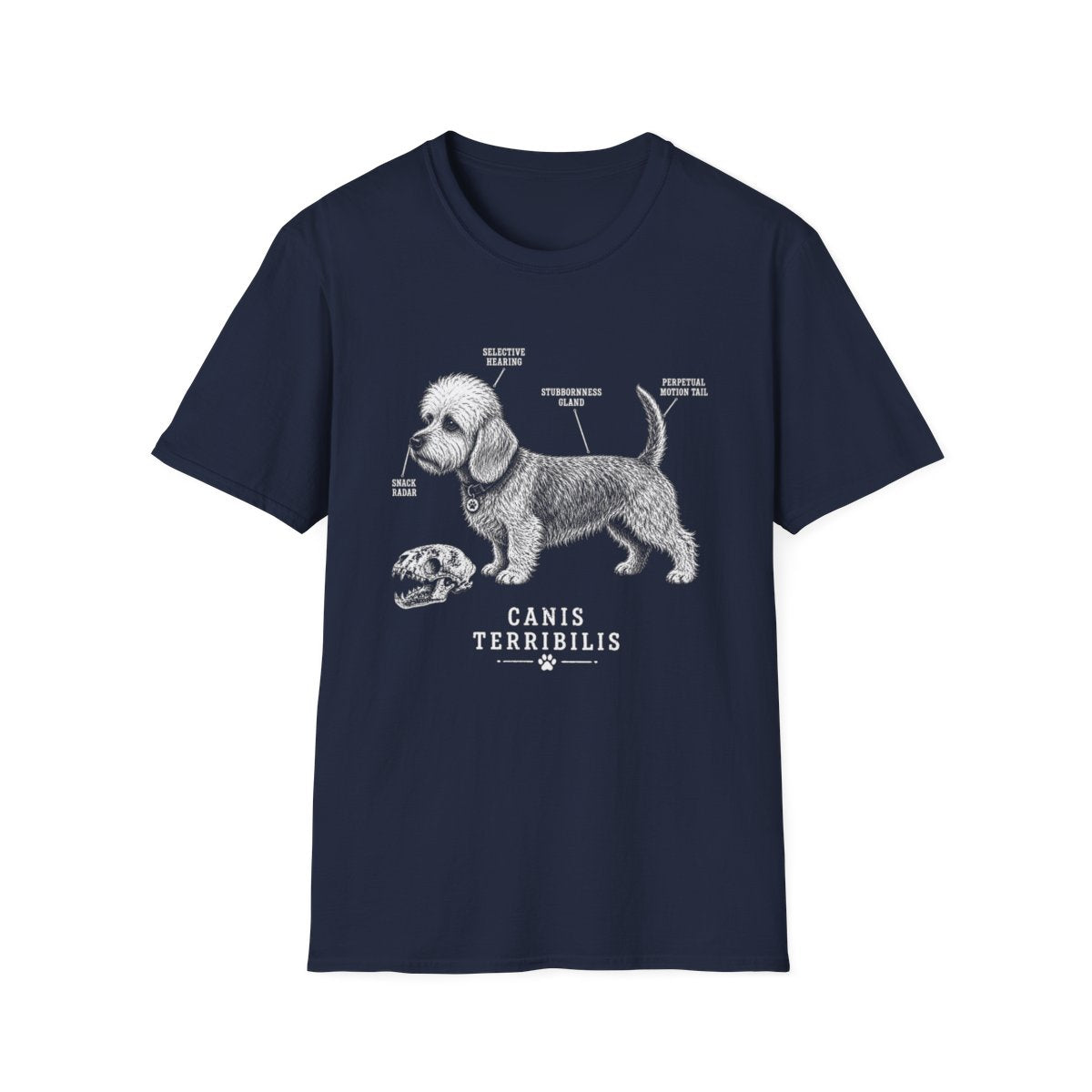 Anatomy Of A Dandie Dinmont Terrier Tee - Navy