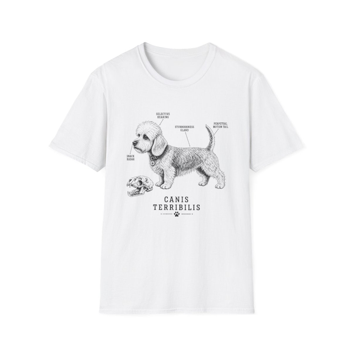 Anatomy Of A Dandie Dinmont Terrier Tee - White