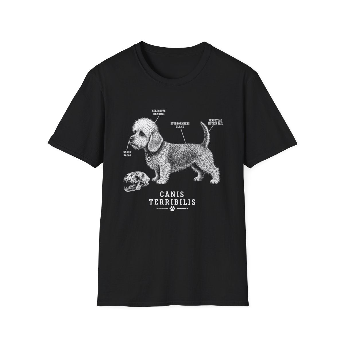 Anatomy Of A Dandie Dinmont Terrier Tee - Black