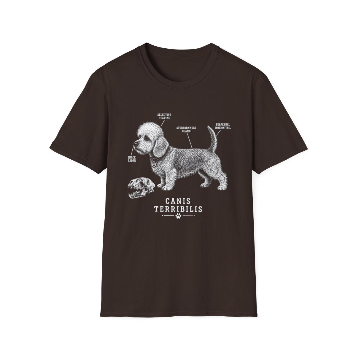 Anatomy Of A Dandie Dinmont Terrier Tee - Dark Chocolate