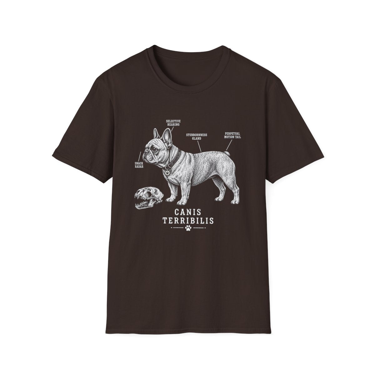 Anatomy Of A French Bulldog Tee - Dark Chocolate