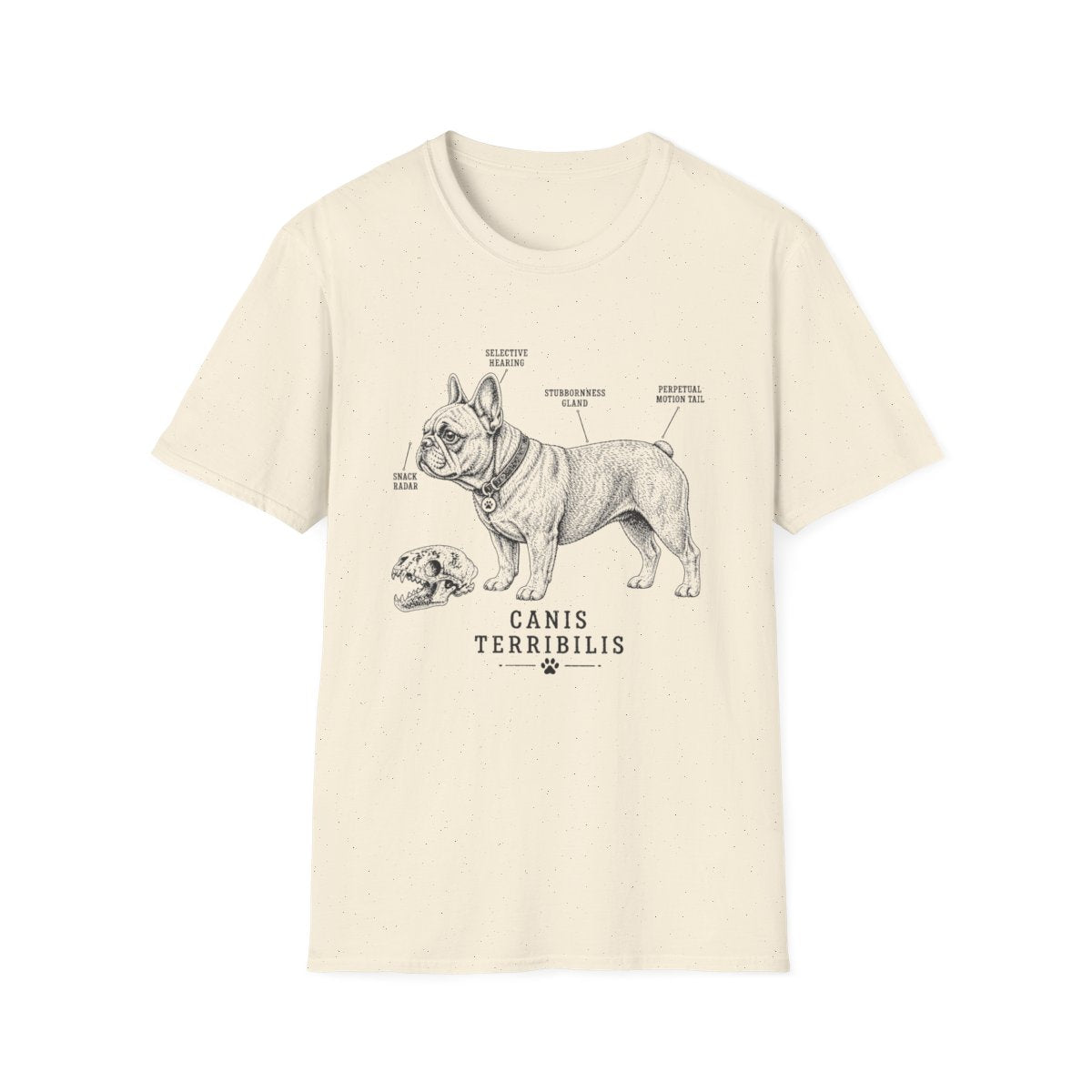 Anatomy Of A French Bulldog Tee - Natural