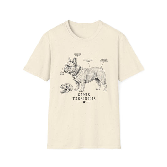 Anatomy Of A French Bulldog Tee - Natural