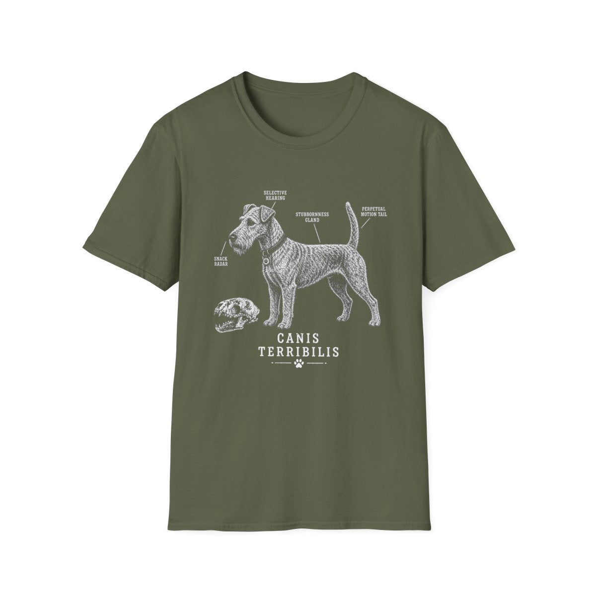 Anatomy Of A Irish Terrier Tee - Military Green