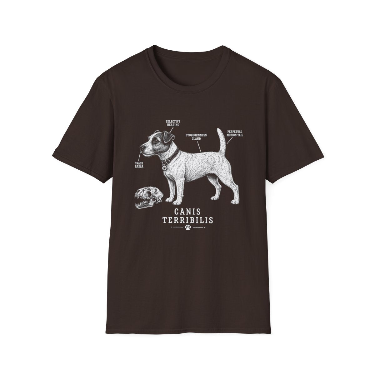 Anatomy Of A Jack Russell Terrier Tee - Dark Chocolate