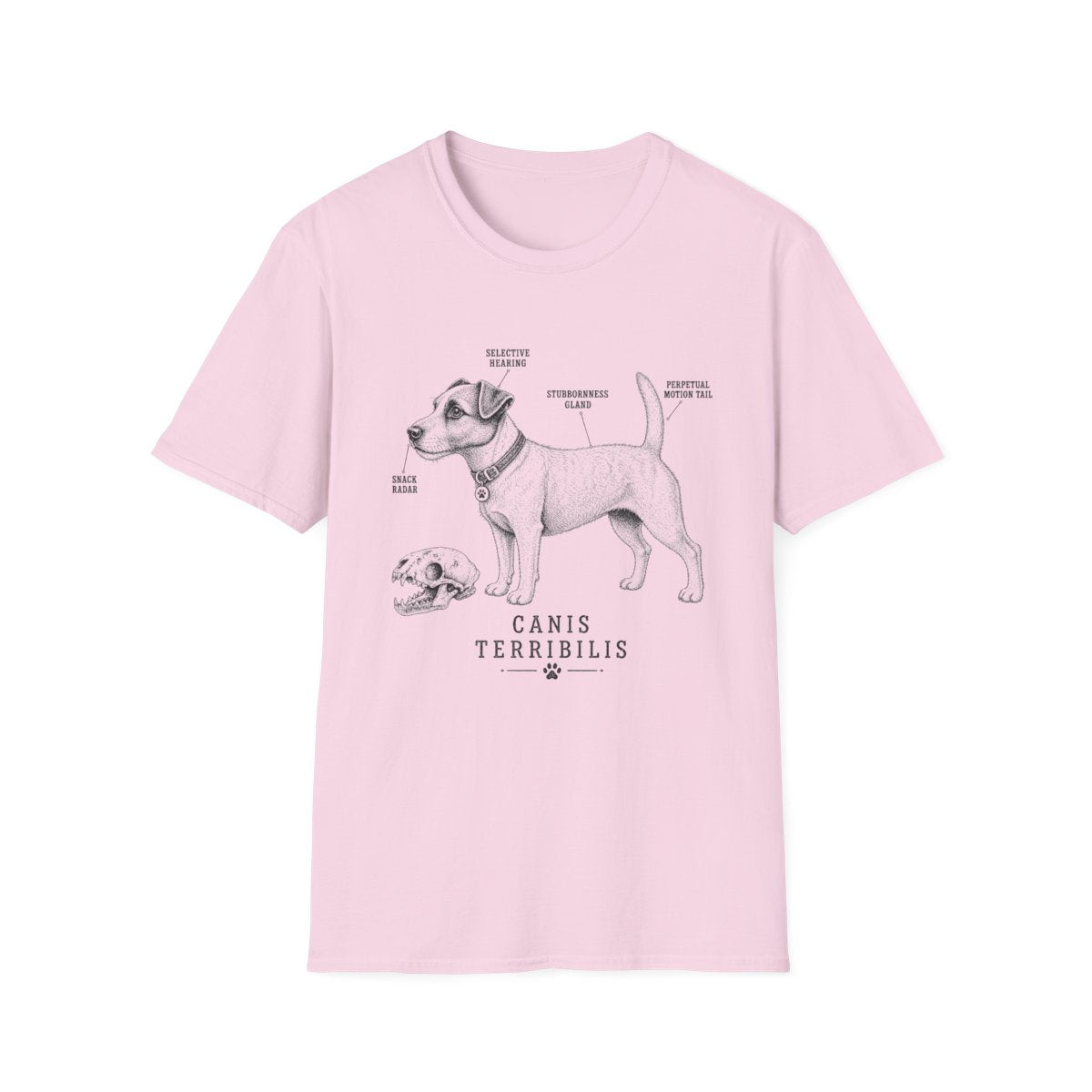 Anatomy Of A Jack Russell Terrier Tee - Light Pink