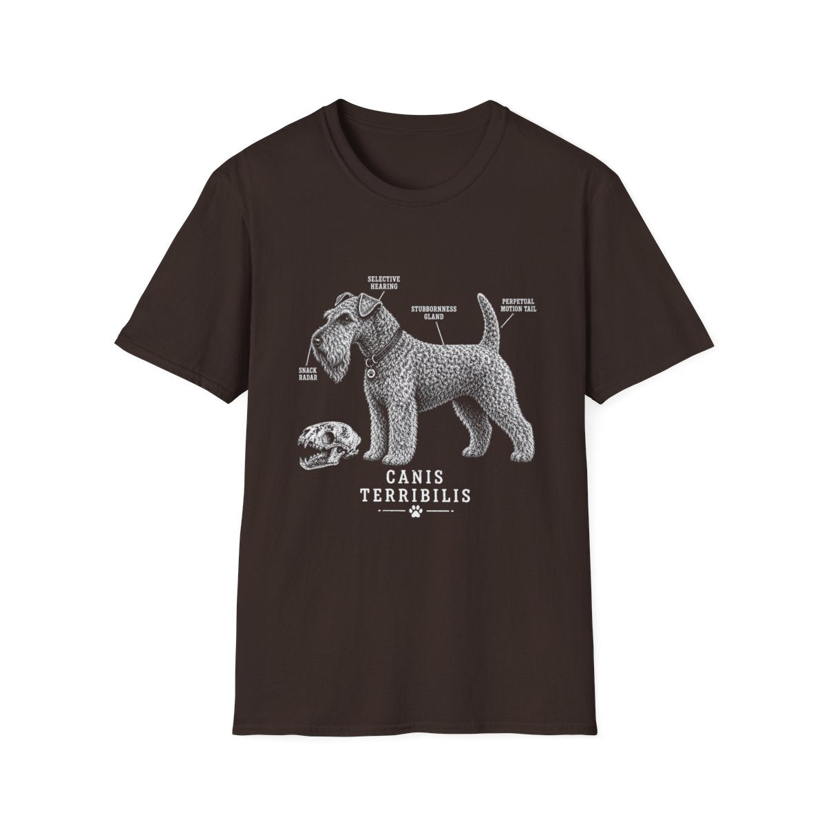 Anatomy Of A Kerry Blue Terrier Tee - Dark Chocolate