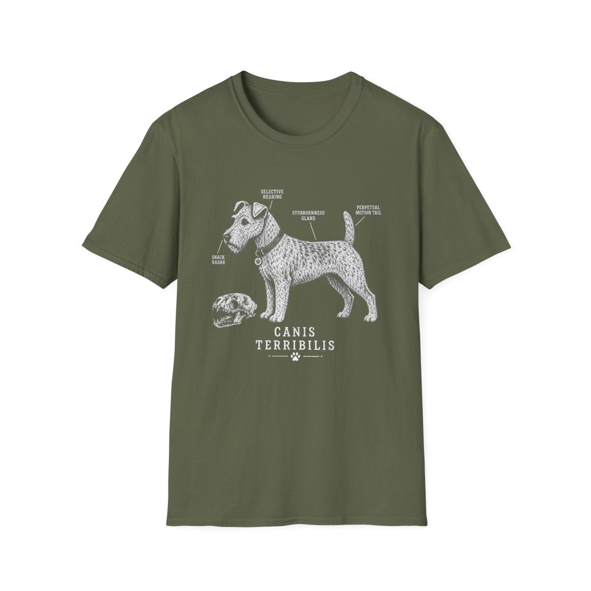 Anatomy Of A Lakeland Terrier Tee - Military Green