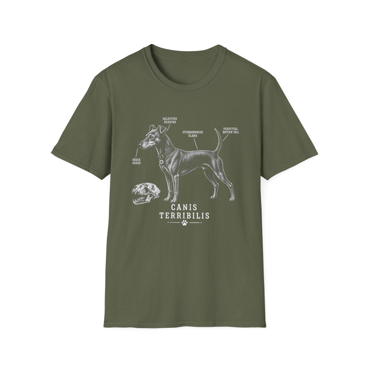 Anatomy Of A Manchester Terrier Tee - Military Green
