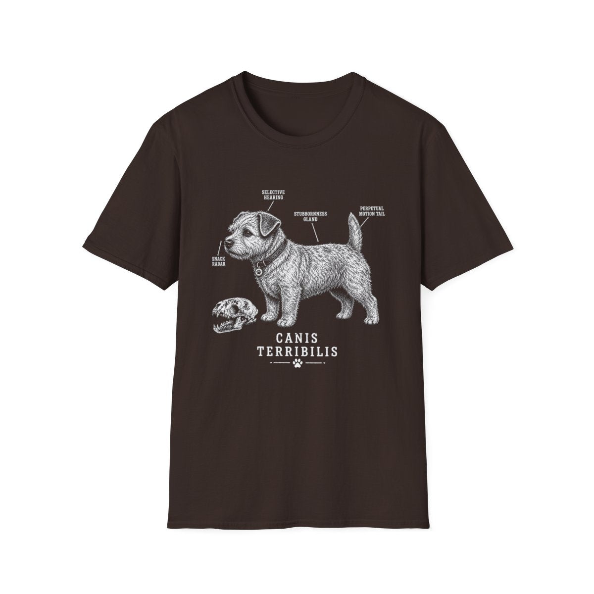 Anatomy Of A Norfolk Terrier Tee - Dark Chocolate
