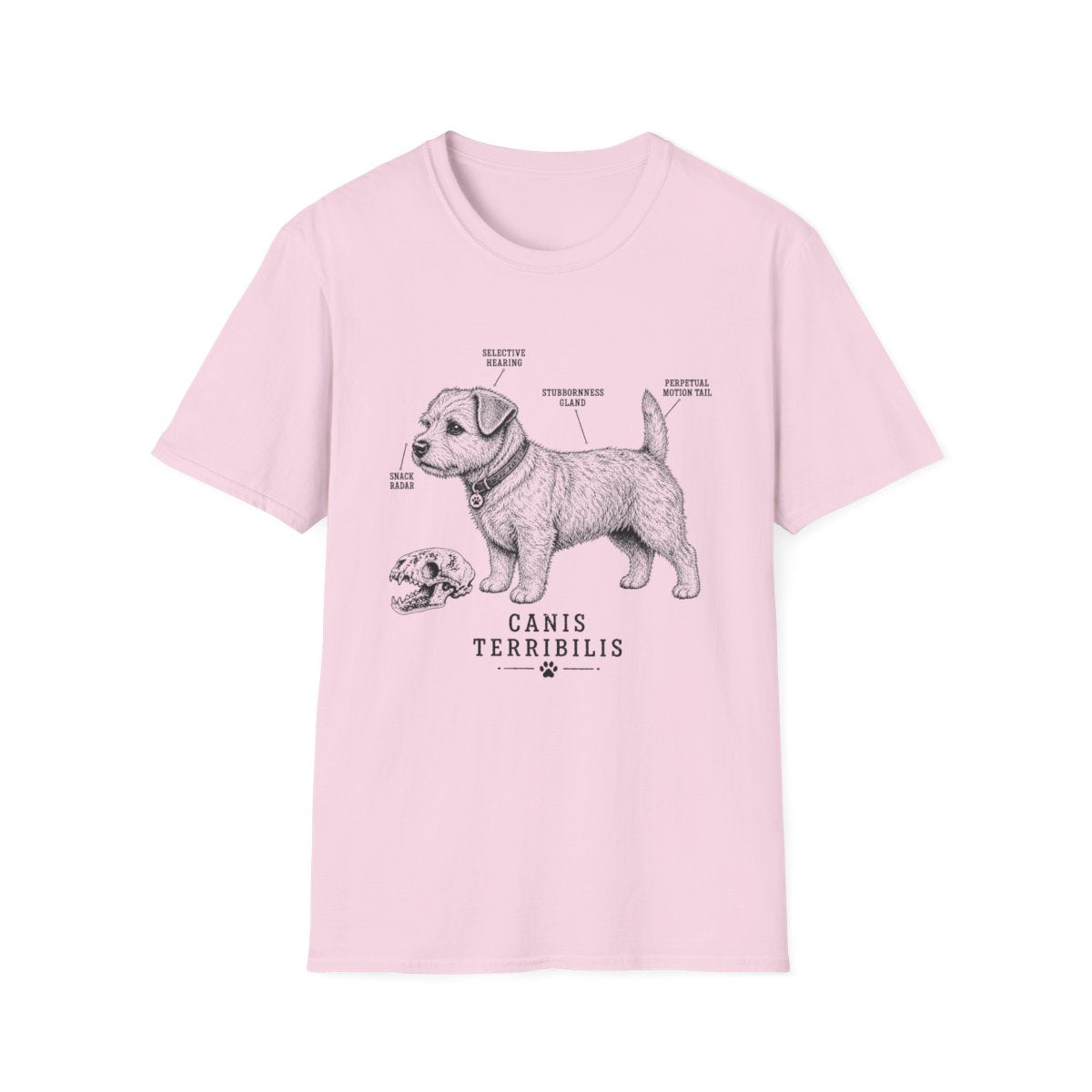 Anatomy Of A Norfolk Terrier Tee - Light Pink