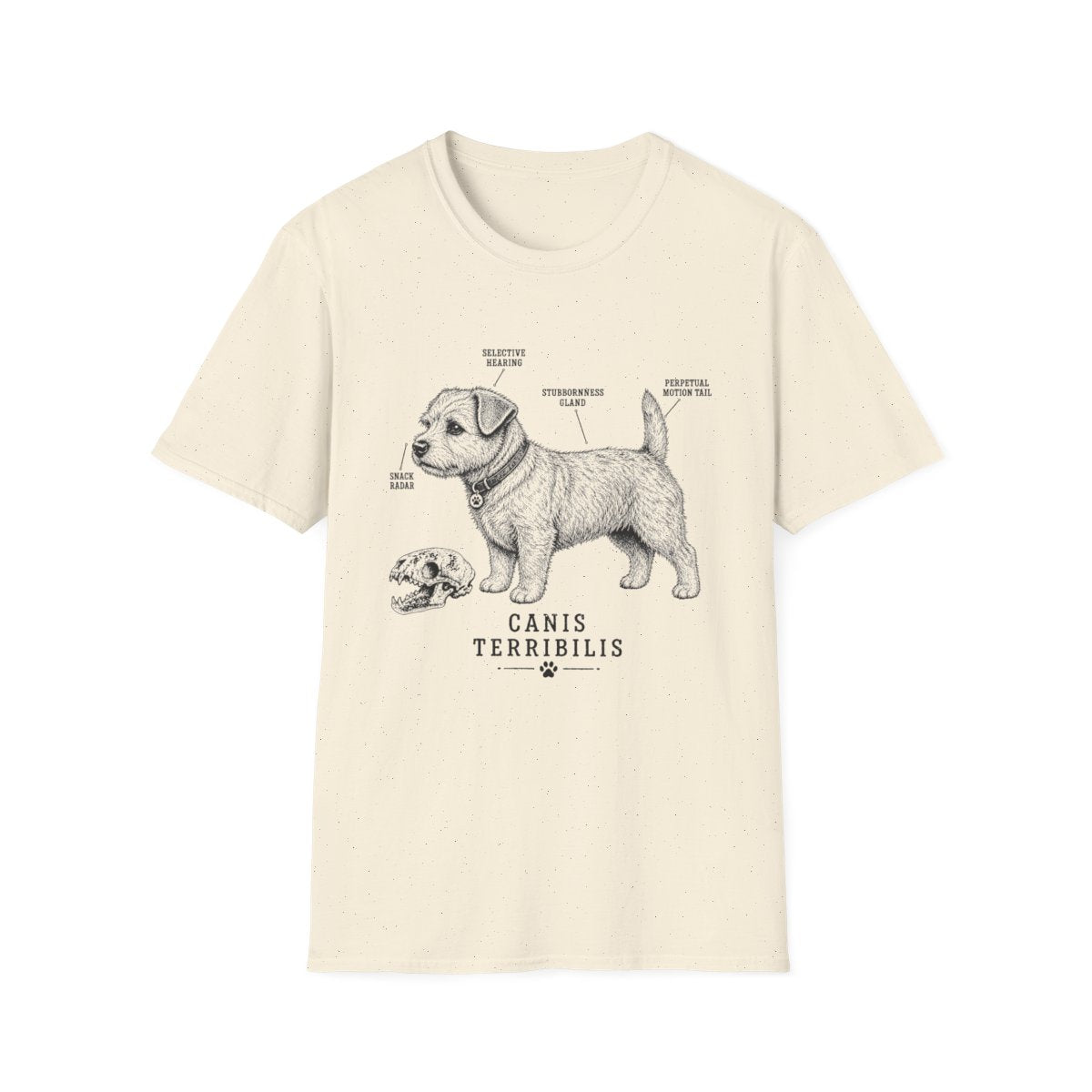 Anatomy Of A Norfolk Terrier Tee - Natural