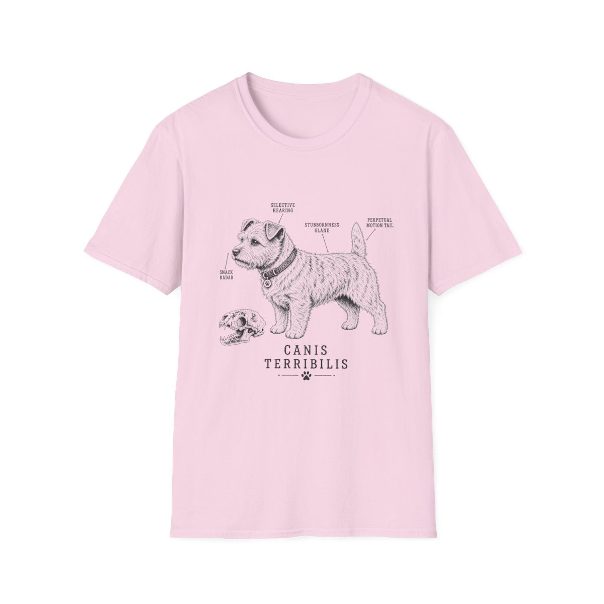 Anatomy Of A Norwich Terrier Tee - Light Pink