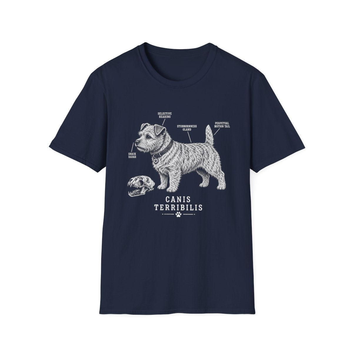 Anatomy Of A Norwich Terrier Tee - Navy