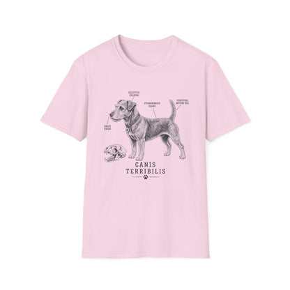 Anatomy Of A Patterdale Terrier Tee - Light Pink