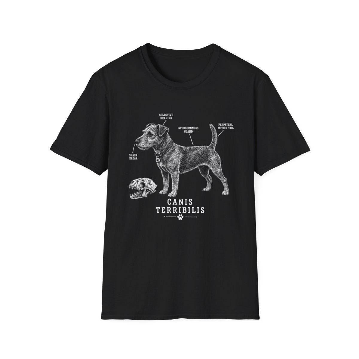 Anatomy Of A Patterdale Terrier Tee - Black