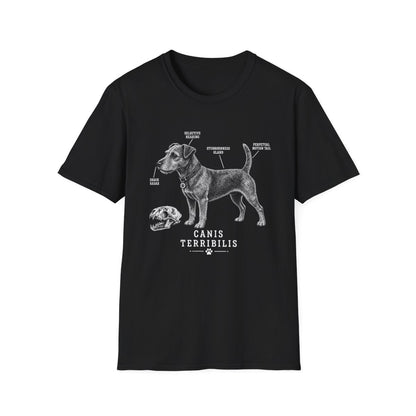 Anatomy Of A Patterdale Terrier Tee - Black
